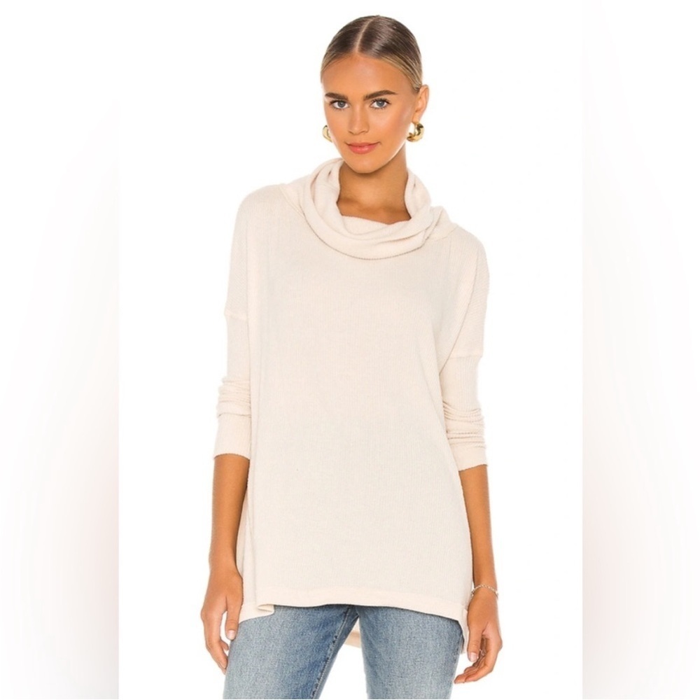 Free People Juicy Long Sleeve Oversized Waffle Knit Sweater in Stone Cold Beige - Picture 2 of 16